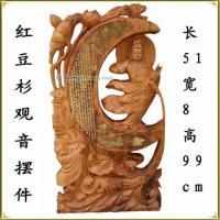 匠心獨運，祈福納祥 木雕根雕藝術品中的紅豆杉滴水觀音